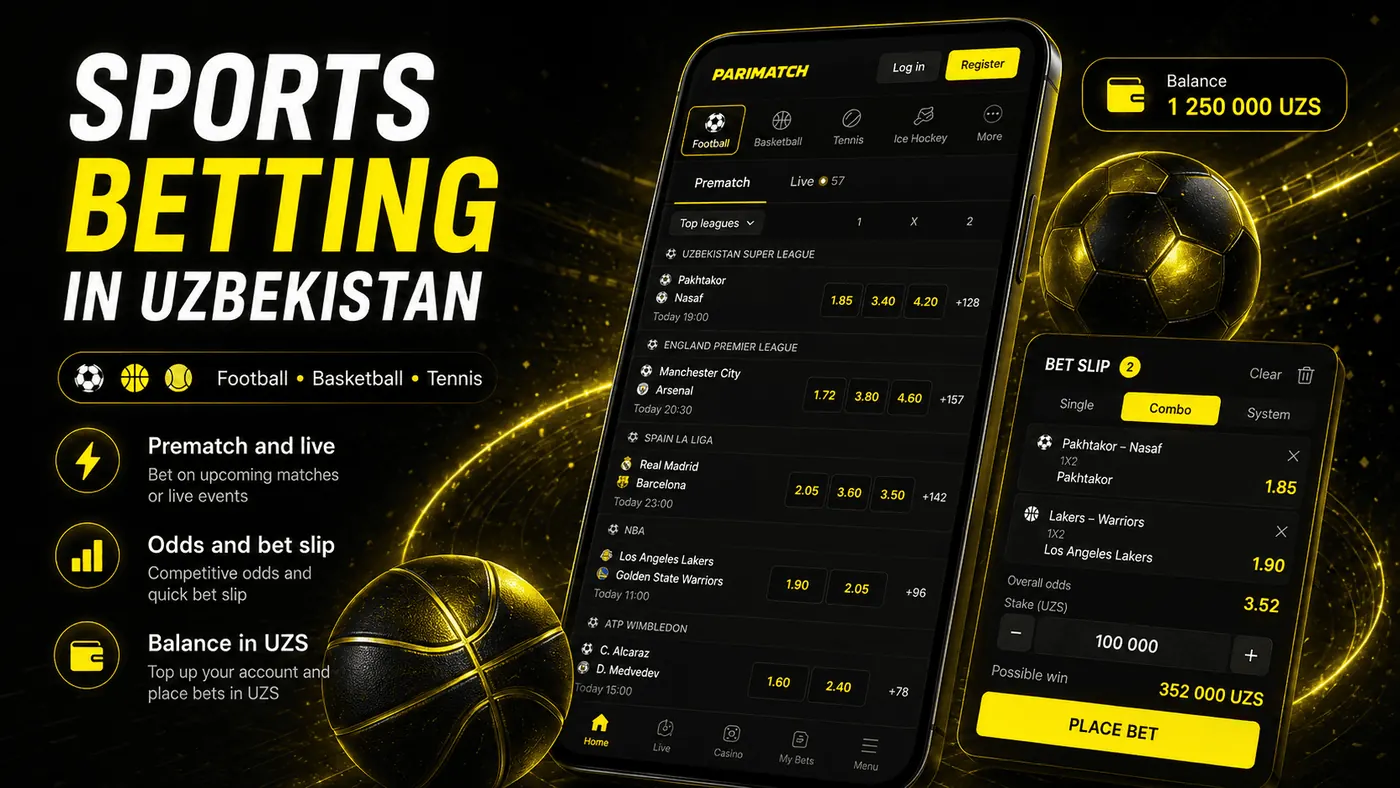 Sports betting in Uzbekistan, odds and bet slip control Parimatch