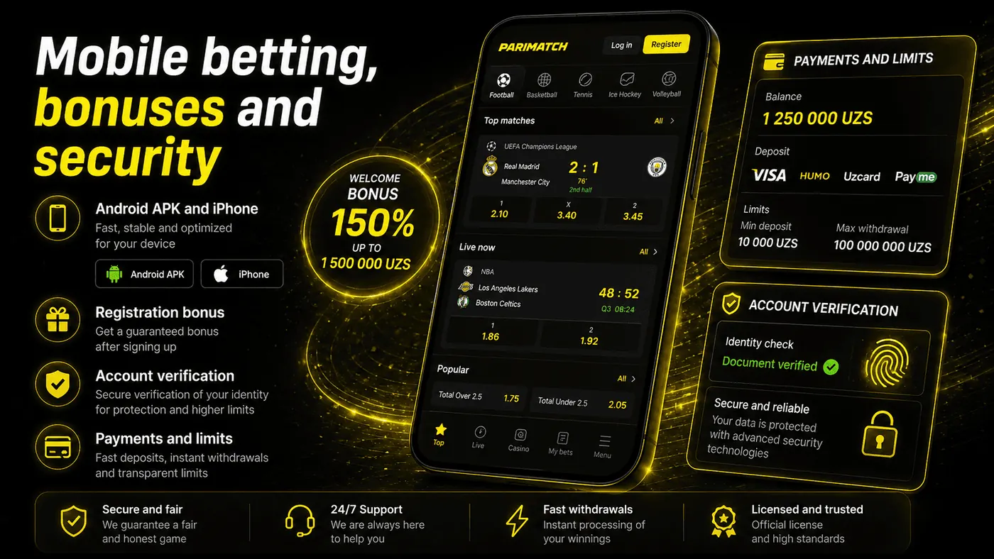 Mobile betting, bonuses, payments and security Parimatch