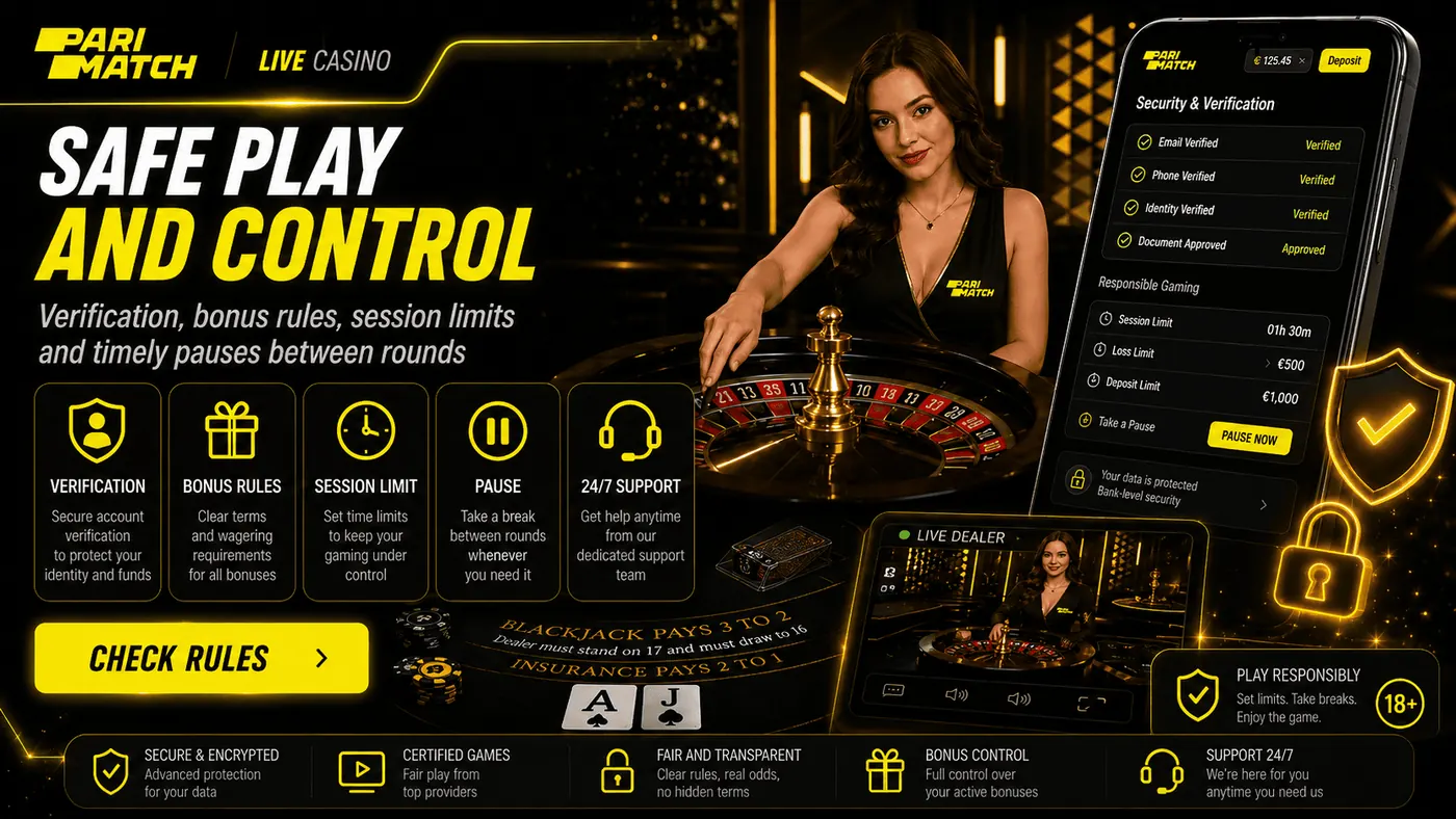 Safe play and control Parimatch Uzbekistan