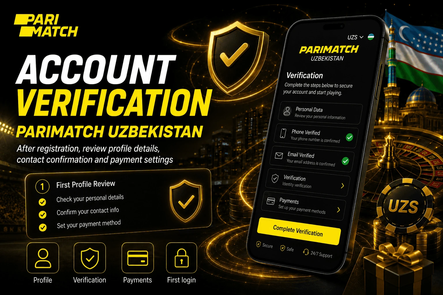 Parimatch Uzbekistan account verification