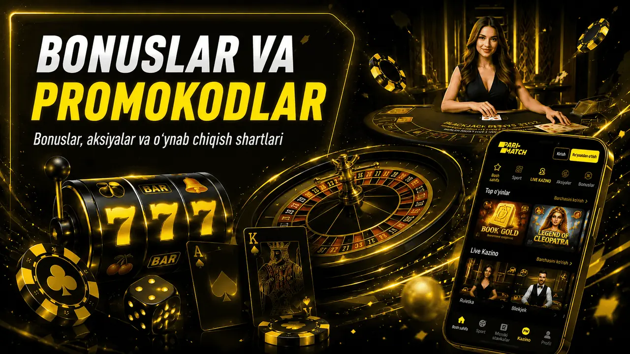 Bonuslar va promokodlar Parimatch Uzbekistan